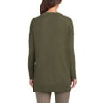 thumbnail image 2 of Matty M Women's V Neck Sweater with Side Slits (Olive, Medium), 2 of 2