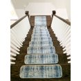 thumbnail image 5 of Benissimo Mercury Collection Modern, Printed Design Vibrant and Soft Stair Treads, Pack of 13 (0'9"x2'8") + 1 (2'7"x2'7") | Blue, 5 of 5
