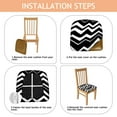 thumbnail image 4 of Black Modern Art Geometric Seat Covers for Dining Room Chairs Set Of 4,Stretch Printed Washable Chair Seat Cover with Elastic Ties and Button,Removable Waterproof Couch Cushion Covers, 4 of 6