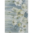 thumbnail image 2 of 10' X 14' Denim Blue And Sky Blue Floral Washable Indoor Outdoor Area Rug, 2 of 5