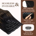 thumbnail image 4 of Extensiones de cabello humano real con clip, extensiones de cabello humano remy para mujeres, cabello humano natural,, 4 of 5