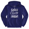 thumbnail image 2 of Sassy Classy Never Trashy Sarcastic Zip Hoodie Sweatshirt Women Brisco Brands S, 2 of 7