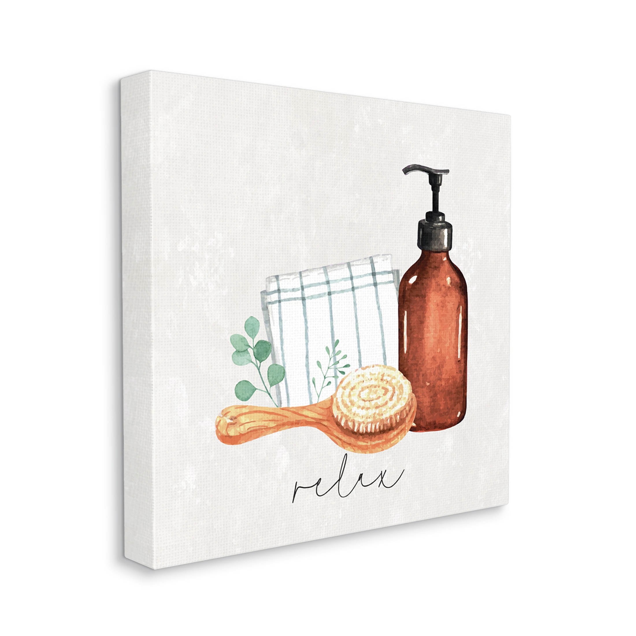 Stupell Industries Spa Bath Relax Calligraphy Graphic Art Gallery Wrapped Canvas Print Wall Art, Design by ND Art