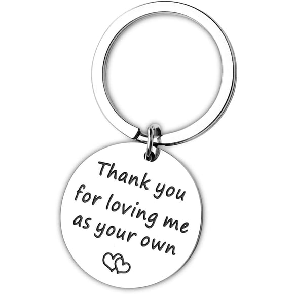 Mother In Law Stepmom Gifts Keychain - Thank You For Loving Me As Your Own,Mother'S Day Father'S Day Birthday Gifts For Mother In Law Stepmom Stepdad Grandma Aunt From Daughter Son Kids In Law