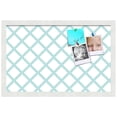 thumbnail image 2 of PinPix 22x14 Custom Cork Bulletin Board Diamond Modern Pattern Aqua Poster Board Has a Fabric Style Canvas Finish, Framed in Diamond Modern Pattern Aqua, by ArtToFrames (PinPix-1798), 2 of 5