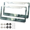 thumbnail image 2 of GZHJMY 2 Pcs License Plate Frame Mountain Forests License Plate Cover Universal Aluminum US Car Tag Frame with 2 Holes and Screws for Front & Back License Plate Decorative, 2 of 7