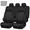 Cloth*Black*9pcs full set, variant on FLORAY Car Seat Covers for Compact Sedans, PU Leather 9-Piece Full Set, Front and Solid Rear Bench, Airbag Compatible, Black