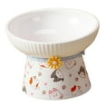 thumbnail image 4 of Cat Dog Bowl Elevated Cat Dish, Large Capacity Neck Guard Durable Cat Food Basin Pattern Tilted, 4 of 8