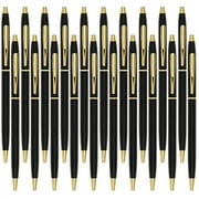 Cambond Black Pens, Ballpoint Pen Bulk Black Ink 1.0 mm Medium Point Smooth Writing for Men Women Police Uniform Office Business, 20 Pack (Black) - CP0101-20