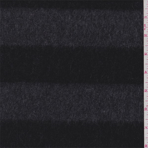 Black/Charcoal Stripe Wool Jacketing, Fabric By the Yard