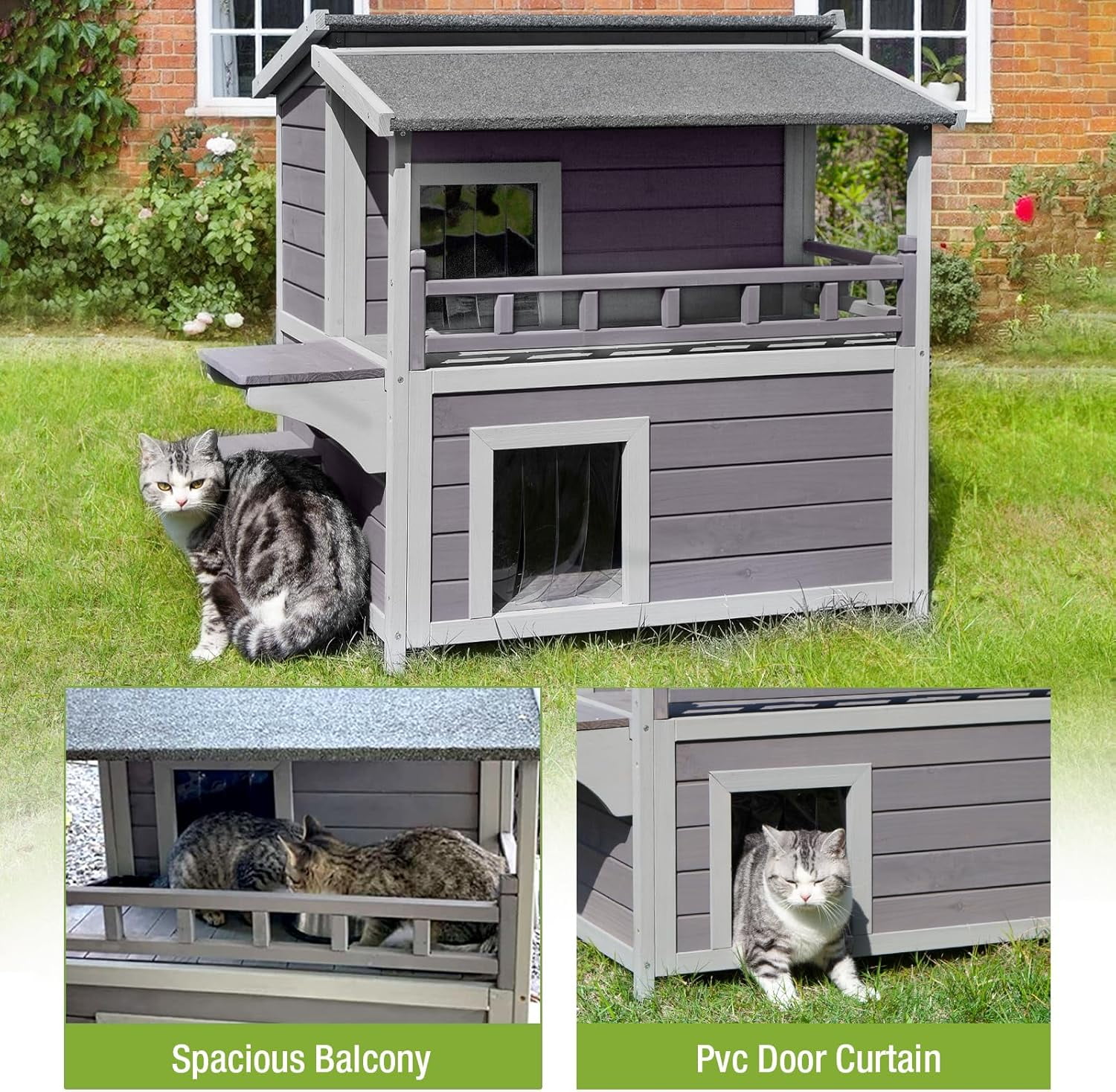 MEDEHOO Cat House Outdoor Kitty Shelter Waterpfoor for Winter, Indoor & Outdoor Use