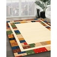 thumbnail image 2 of Ahgly Company Indoor Round Contemporary Golden Blonde Gold Abstract Area Rugs, 5' Round, 2 of 6