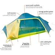 UST Highlander Ultra Light Heavy Duty 2 Person Backpacking Tent, Blue/Green