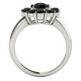 thumbnail image 3 of Mauli Jewels 3.5 CT Halo Black Diamond Flower Shape Prong Set Womens Ring In 10K Rose White & Yellow Gold, 3 of 6