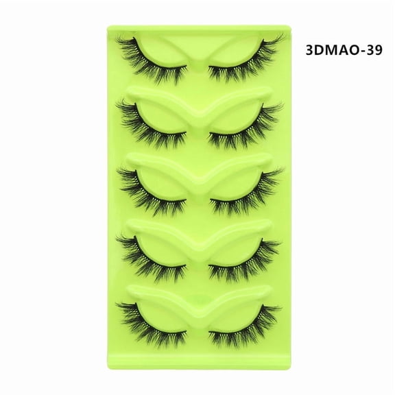 Wispy Lashes Natural Eyelashes Fluffy Lash Strips Doll Eye Lashes Pack Natural Look Thick Volume Wispies Pestaas Postizas Naturales Set with Soft Band