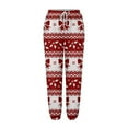 thumbnail image 4 of Women Christmas Outfit Women's Casual Christmas Print Baggy Sweatpants with Pocket Ankle Strap High Waisted Design for Festive Comfort Pink 2XL, 4 of 4