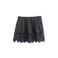 thumbnail image 6 of aturustex Summer Women's Basic Solid Lace Skirt Mini Underskirt Lace Stitching Cutout Elastic Waist Short Skirt for Ladies, 6 of 9