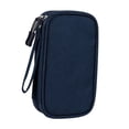 thumbnail image 3 of Travel Electronics Organizer Portable Waterproof for Cable USB Charger Earphone Wire Double Layer Blue, 3 of 8