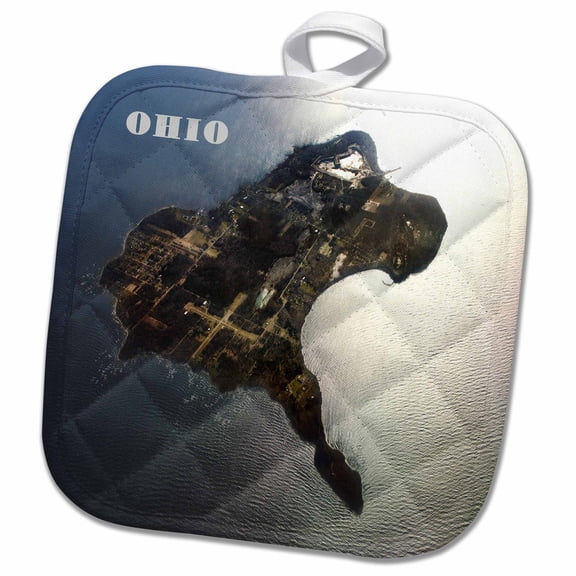 3dRose, Aerial View Kelleys Island Off Lake Erie Ohio, 8x8 Potholder