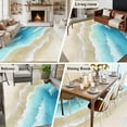 thumbnail image 5 of Blue Gradient Beach Area Rugs 8'x10', Washable Small Throw Rugs for Living Room Patio, Watercolor Coastal Seaside Waves Ombre Indoor Outdoor Rug Non-Slip Low Pile Carpet Runner Reversible Floor Mats, 5 of 8