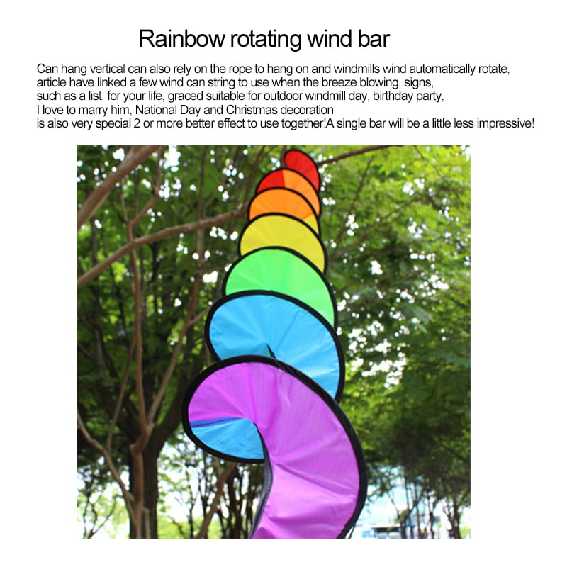 Foldable Rainbow Spiral Windmill Wind Spinner Camping Tent For Garden Decor LT