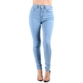 thumbnail image 2 of Red Fox Women & Junior Light Blue High Waist Skinny Jeans Super Stretch Denim Comfort with 5 Pockets, 2 of 5