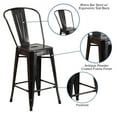 thumbnail image 6 of Flash Furniture Commercial Grade 4 Pack 24" High Black-Antique Gold Metal Indoor-Outdoor Counter Height Stool with Removable Back, 6 of 14