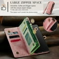 thumbnail image 4 of Samsung Galaxy S24+ Leather Detachable Wallet Zipper Case with 8 Card Slots Holder Magnetic case for Samsung Galaxy S24+ Flip Wallet Handle Wrist Strap Shockproof Pocket Handbag,
Pink, 4 of 7