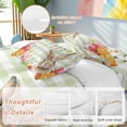 thumbnail image 4 of Easter Queen Size Comforter Set, Cute Rabbit Flower Plant Eucalyptus Leaves Green Plaid Bedding for All Seasons, 4 Pcs Bed Set, 1Quiltcover (90"x92") ,1Sheet(94"x116"), 2Pillowcases (30"x20"), 4 of 9