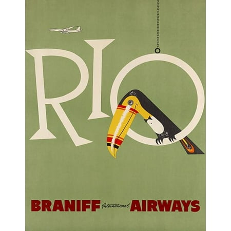 Rio de Janeiro Braniff Airways Canvas Art - (36 x 54)