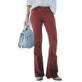 thumbnail image 6 of Sexy Dance Women Trousers Wide Leg Bottoms High Waist Palazzo Pant Loose Fit Flare Pants Loungewear Brick Red M, 6 of 7
