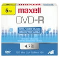 thumbnail image 3 of Maxell 638002 120 Min 4.7 GB 16X DVD-R Recordable Disks Jewel Case, 5 Pack, 3 of 3