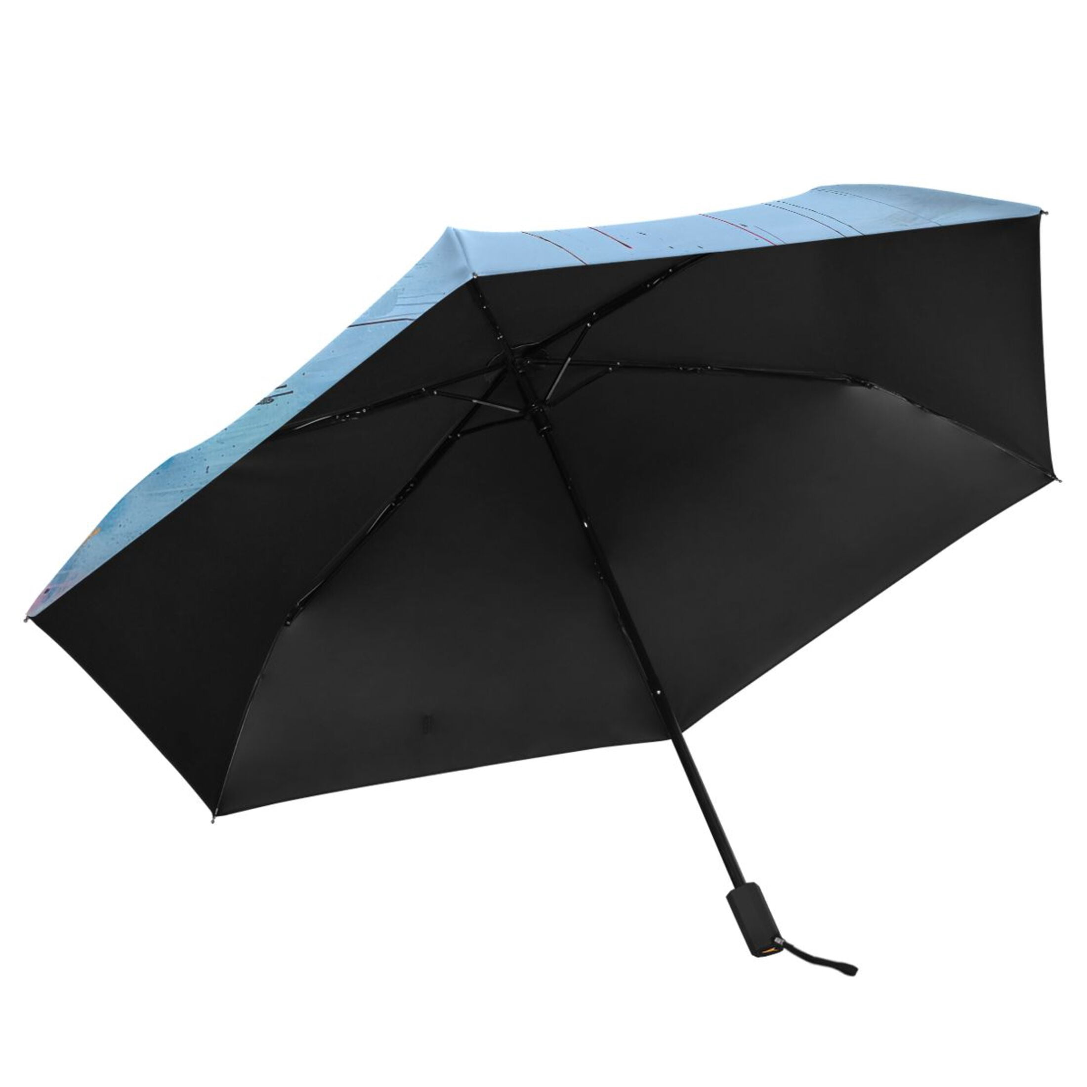 Abstract Oil Landscape Compact Sun Umbrella Windproof Travel Umbrellas for Rain Strong Portable UV Protection