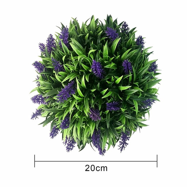Fake Plant Home Decor Artificial Lavender Topiary Ball Flower Hanging Basket