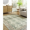 thumbnail image 3 of BoutiqueRugs Acoose Traditional Area Rug - Machine Washable - Olive, Medium Green, Cream - 6'7" x 9', 3 of 9