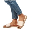 thumbnail image 6 of Mepaouo Women's Flat Slide Sandals Linen Sole Summer Beach Shoes Cushioned Footbed Slip on Slippers, 6 of 8