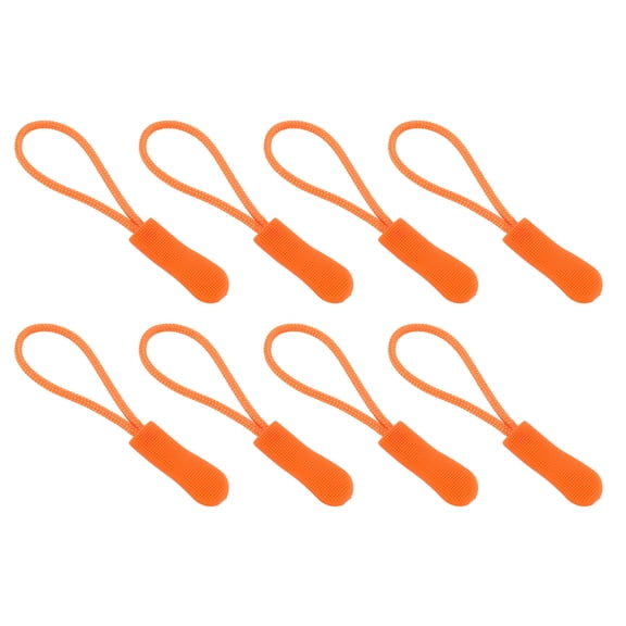 50Pcs Zipper Pulls Replacement, Zipper Pull Cord Extender, Fix Tab Tag Extender for Luggage Backpack Jacket Handbags, 63.3mm Orange