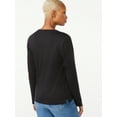 thumbnail image 5 of Free Assembly Women's Crewneck T-Shirt with Long Sleeves, Sizes XS-XXXL, 5 of 5