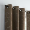 thumbnail image 2 of Eclipse Meridian Geometric 100% Blackout Thermaback Grommet 42 x 84 Window Curtain Panel, 1 Panel, Chocolate, 2 of 4