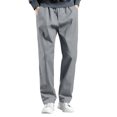 thumbnail image 3 of Men's Straight Leg Elastic Waist Joggers, Drawstring Casuals Trousers, Lightweight Quick Dry Breathable Stretchy Everyday Wear Streetwear Lounge Pants | JASKFLY,Gray 2XL, 3 of 6
