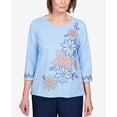 thumbnail image 4 of Alfred Dunner Womens Floral Embroidery Flutter Sleeve Top, 4 of 6