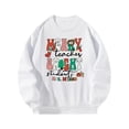 thumbnail image 1 of Sudadera de mujer con estampado de letras y cuello redondo, Tops holgados informales de moda L, 1 of 8