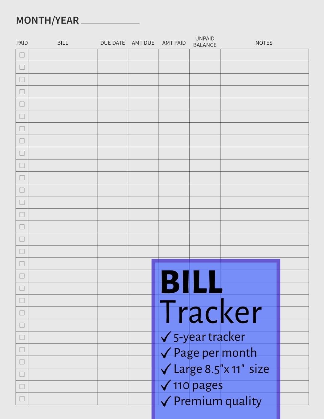 bill-tracker-diary-journal-bill-tracker-5-year-paid-bills-organizer