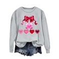 thumbnail image 4 of successthop Crew Neck Sweatshirts Women Valentine Day Bow Print Casual Clothes Long Sleeve Outfits Vacation Tops 2XL, 4 of 5