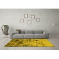 thumbnail image 3 of Ahgly Company Machine Washable Indoor Round Oriental Yellow Industrial Area Rugs, 7' Round, 3 of 4