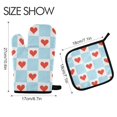thumbnail image 2 of Yayeee Oven Mitts and Pot Holder Set of 2 Heat Resistant Kitchen Gloves Baking Hot Pad, Light Blue Checkered Heart, 2 of 5