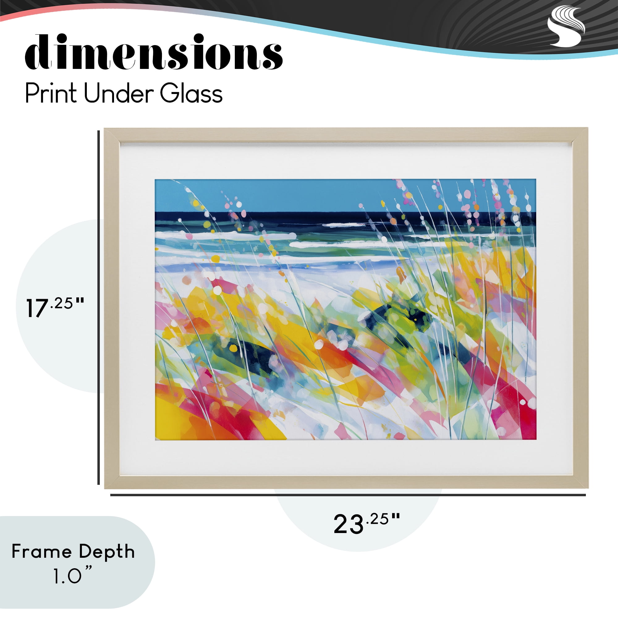 Stupell Industries Sea Oats & Ocean Breeze Abstract Birch Framed Print Under Glass, design by Chromatic Storm Studio