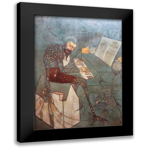 Whistler, James McNeill 11x14 Black Modern Framed Museum Art Print Titled - The Gold Scab, Eruption in Frilthy Lucre, The Creditor