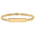 thumbnail image 3 of Auriga 14k Yellow Gold Flat Curb Link Diamond Cut ID Bracelet 7inch for Women, 3 of 6