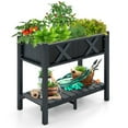thumbnail image 2 of GVN HIPS Raised Garden Bed Poly Wood Elevated Planter Box-Black, Outdoor Wooden Elevated Raised Garden Bed for Patio or Yard Gardening, 2 of 8
